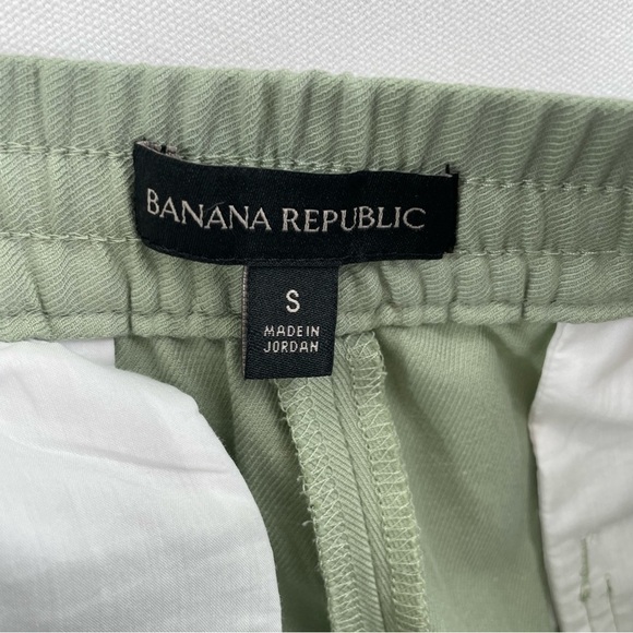 Banana Republic Pants Women Small Light Green Linen Pull On Elastic Waist Comfy - Picture 10 of 15